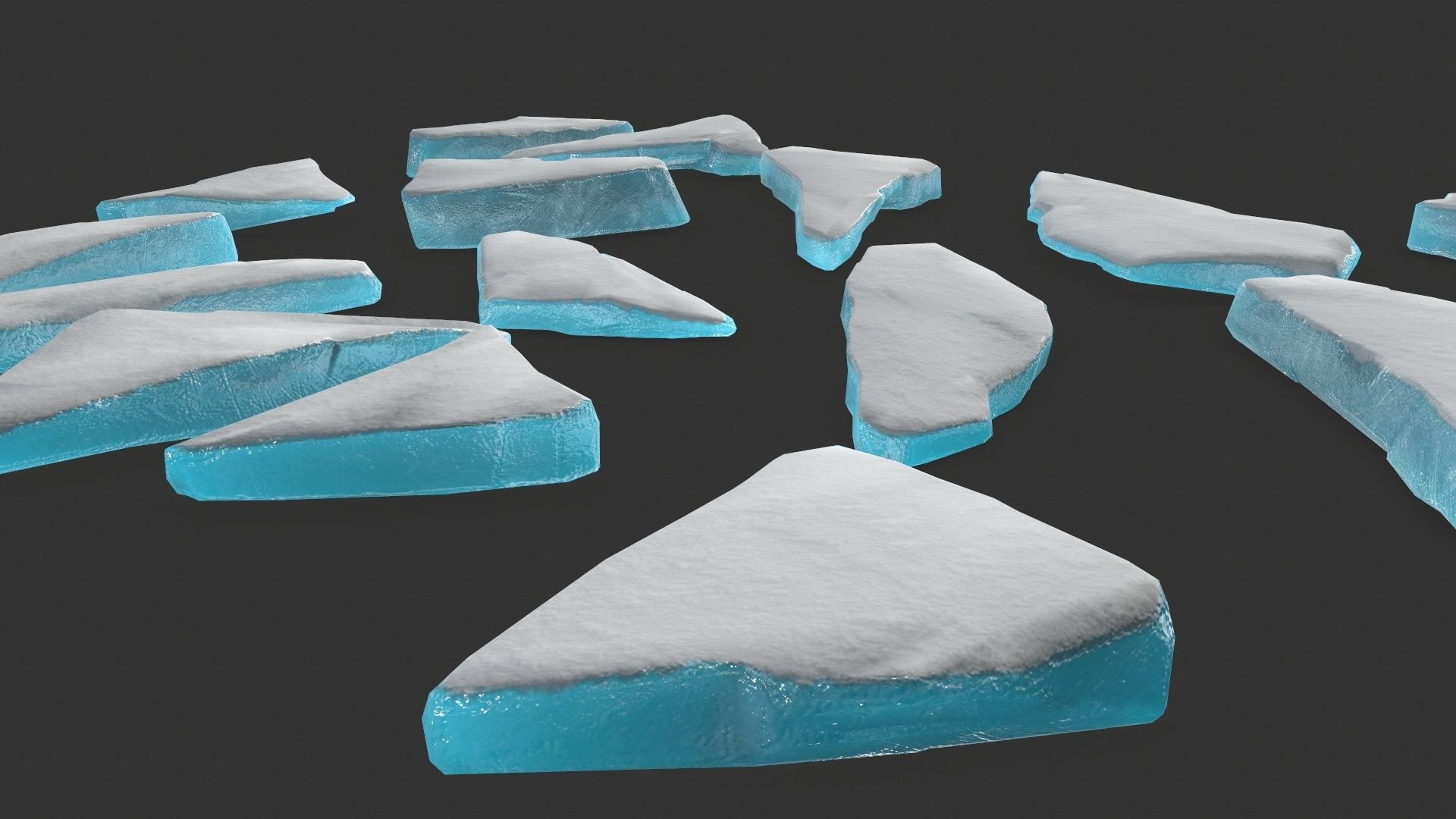 ice set pieces Low-poly 3D model_11