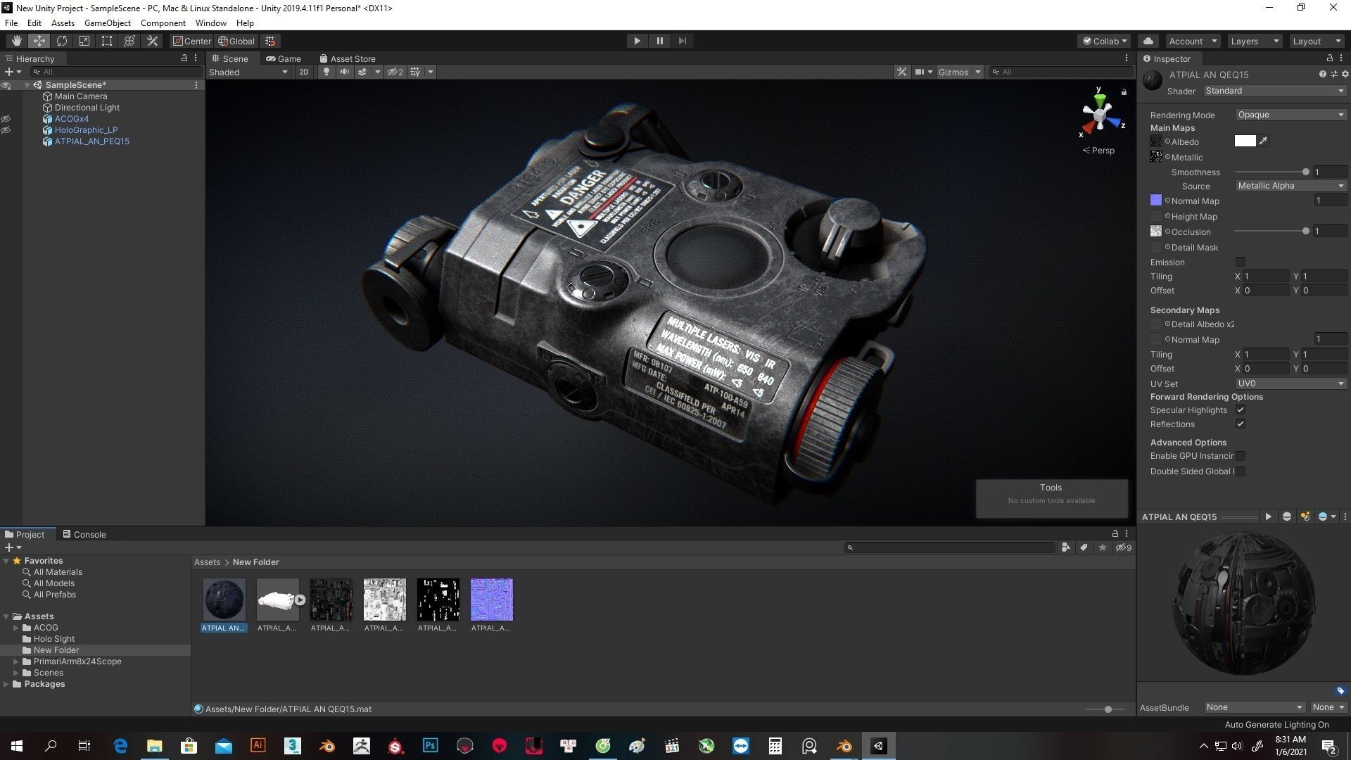 EOTECH ATPIAL AN PEQ15 AIMING LASER Low-poly 3D model_20