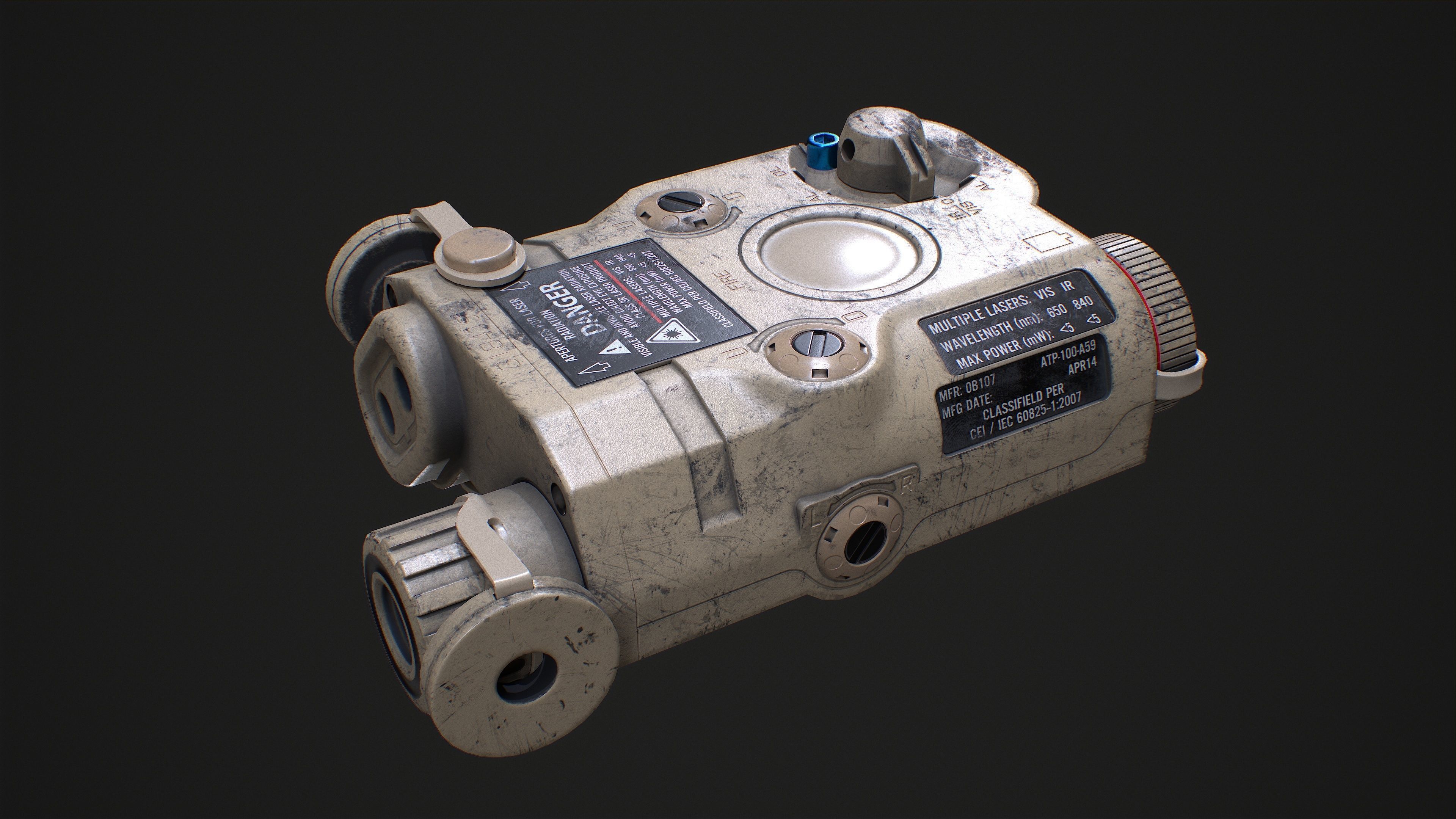 EOTECH ATPIAL AN PEQ15 AIMING LASER Low-poly 3D model_3