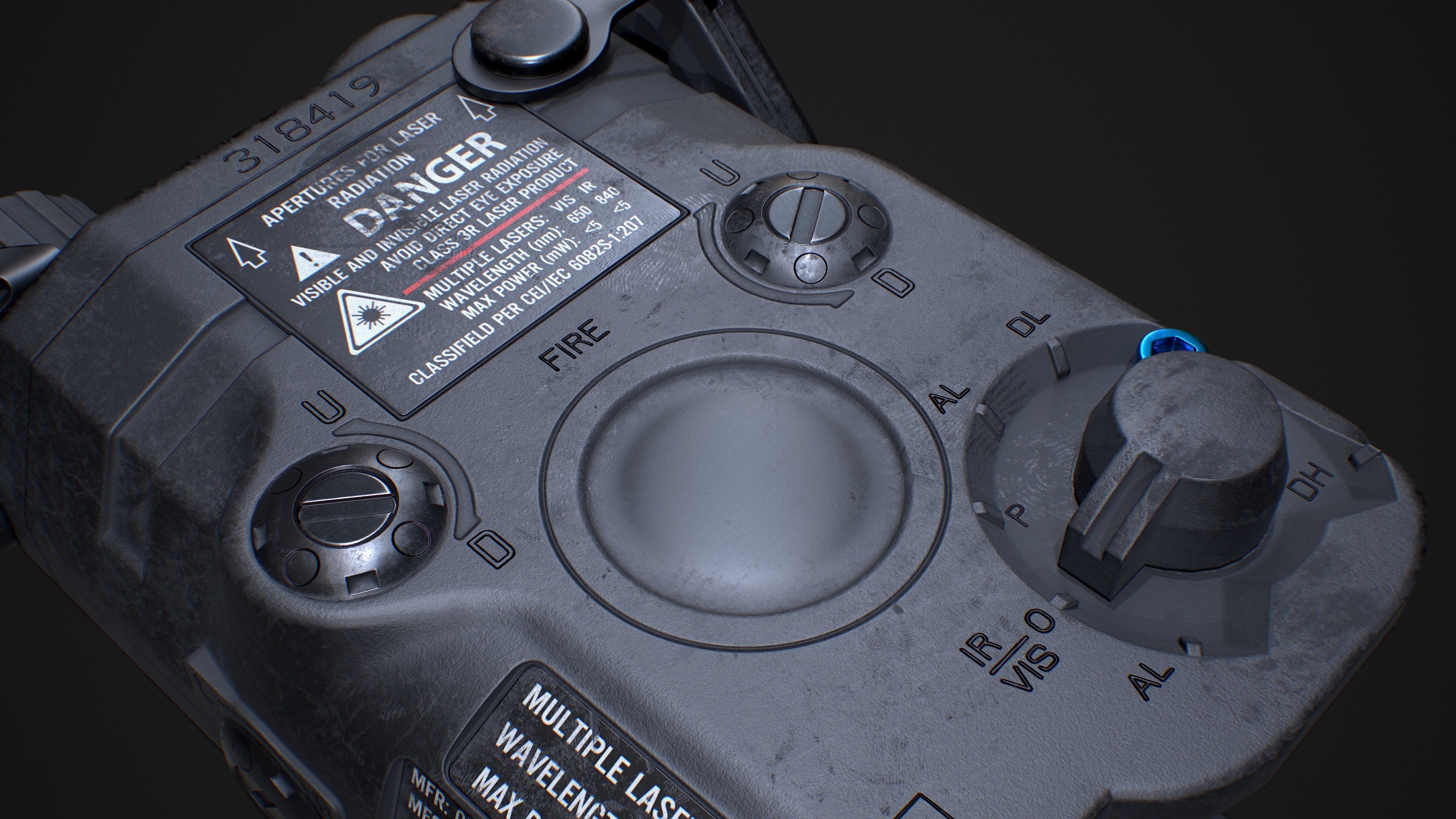 EOTECH ATPIAL AN PEQ15 AIMING LASER Low-poly 3D model_4