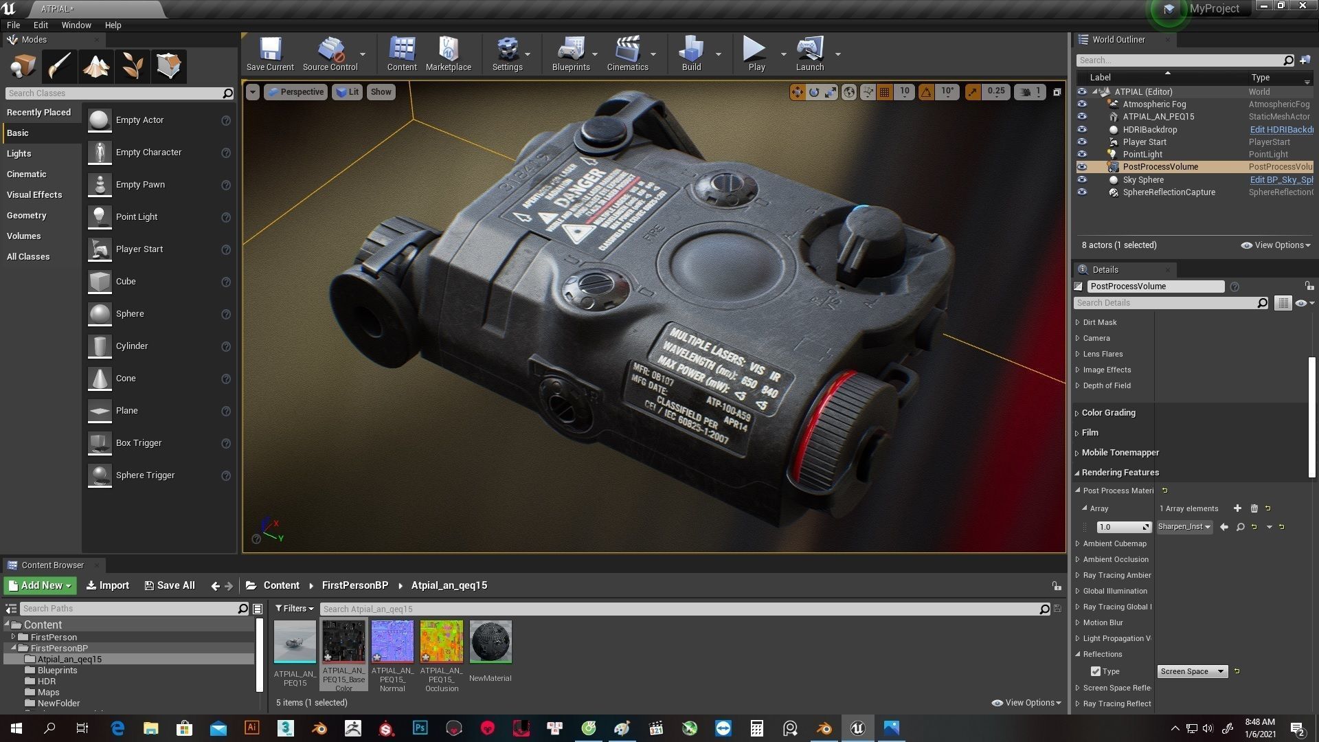 EOTECH ATPIAL AN PEQ15 AIMING LASER Low-poly 3D model_19