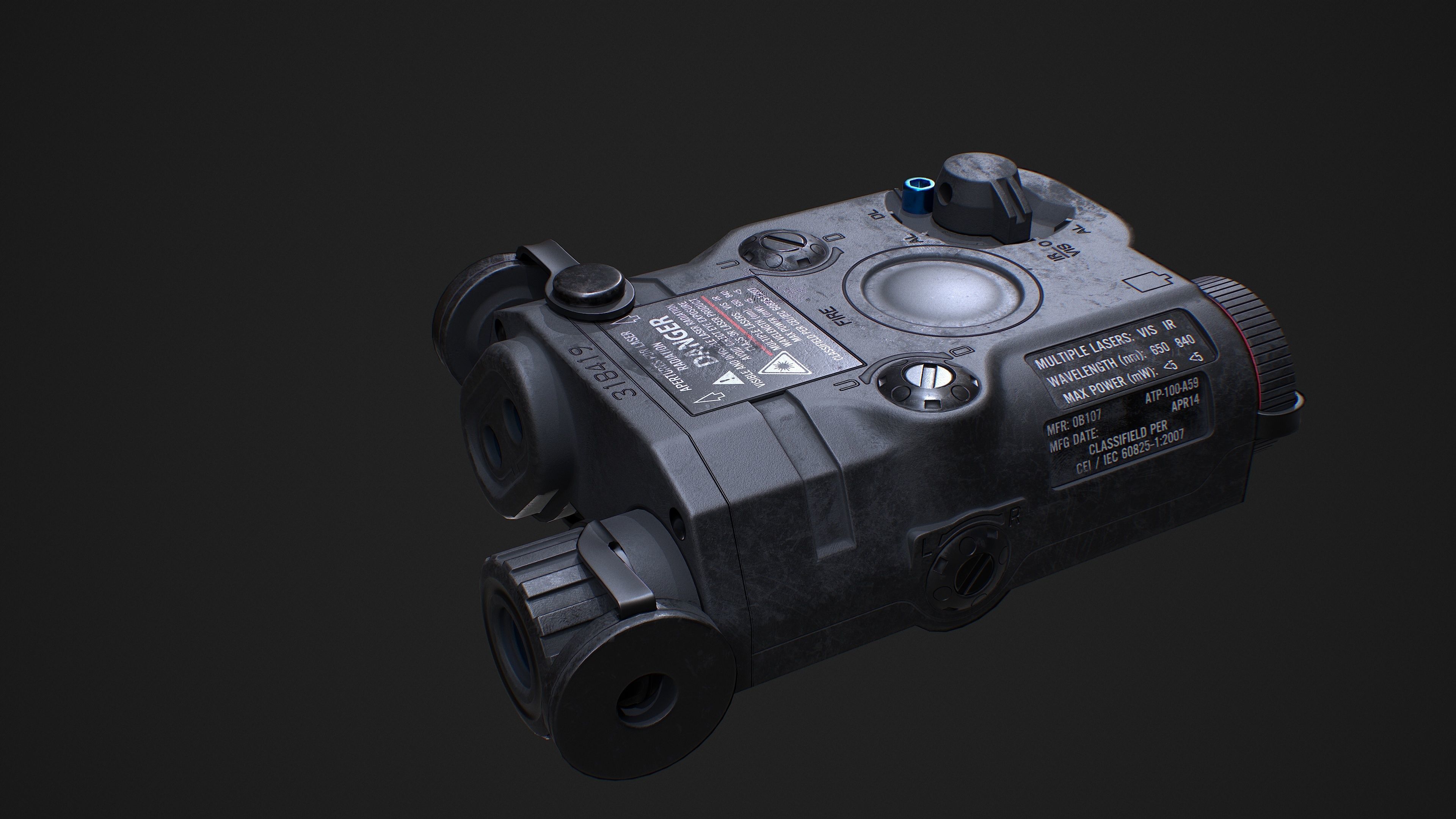 EOTECH ATPIAL AN PEQ15 AIMING LASER Low-poly 3D model_2