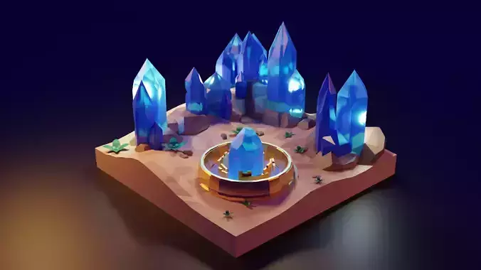 Stylized crystal desert