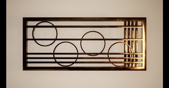 Bronze Wall Decoration 05 Free low-poly 3D model