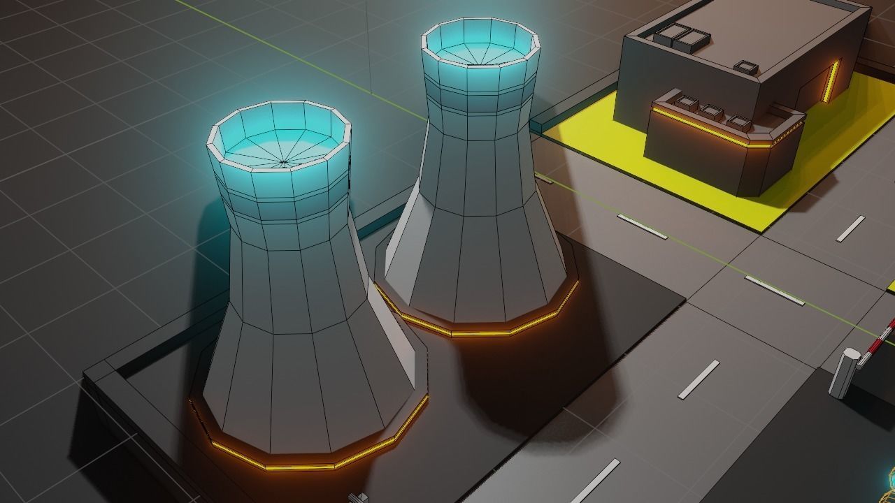 Lowpoly Nuclear Fabrica - Facility Low-poly 3D model_11