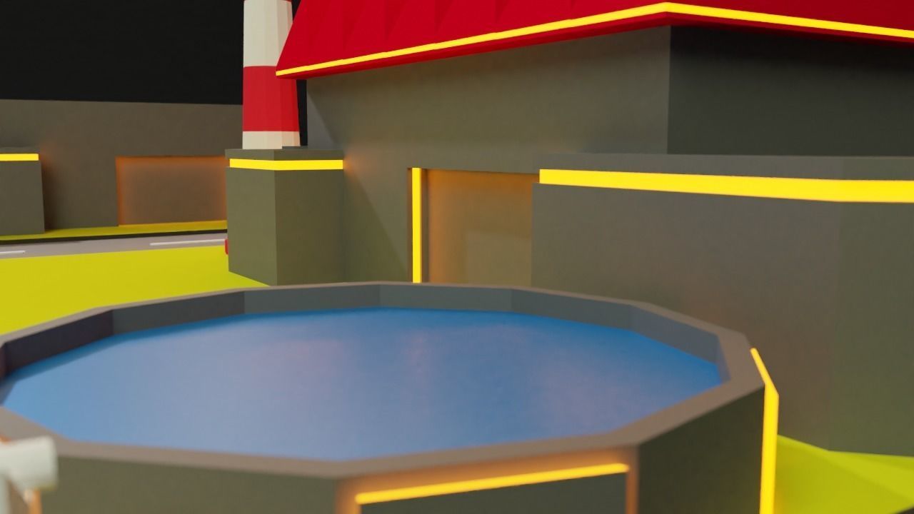 Lowpoly Nuclear Fabrica - Facility Low-poly 3D model_3