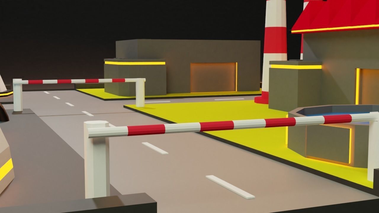 Lowpoly Nuclear Fabrica - Facility Low-poly 3D model_2