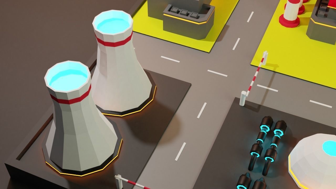Lowpoly Nuclear Fabrica - Facility Low-poly 3D model_1