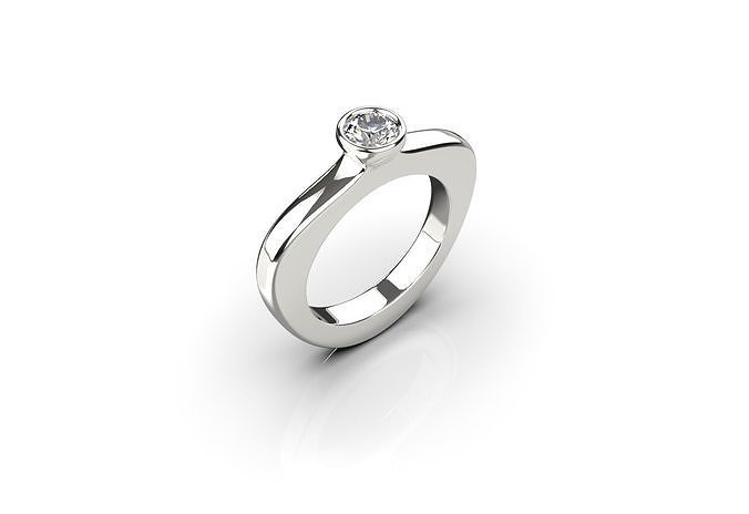Smooth Triangle Ring 3D print model