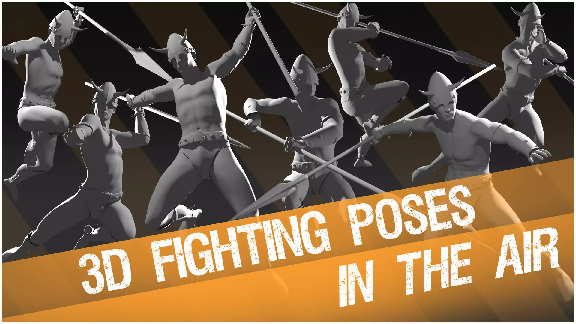 3D Fighting Poses - In The Air - 3D Pack 3D model
