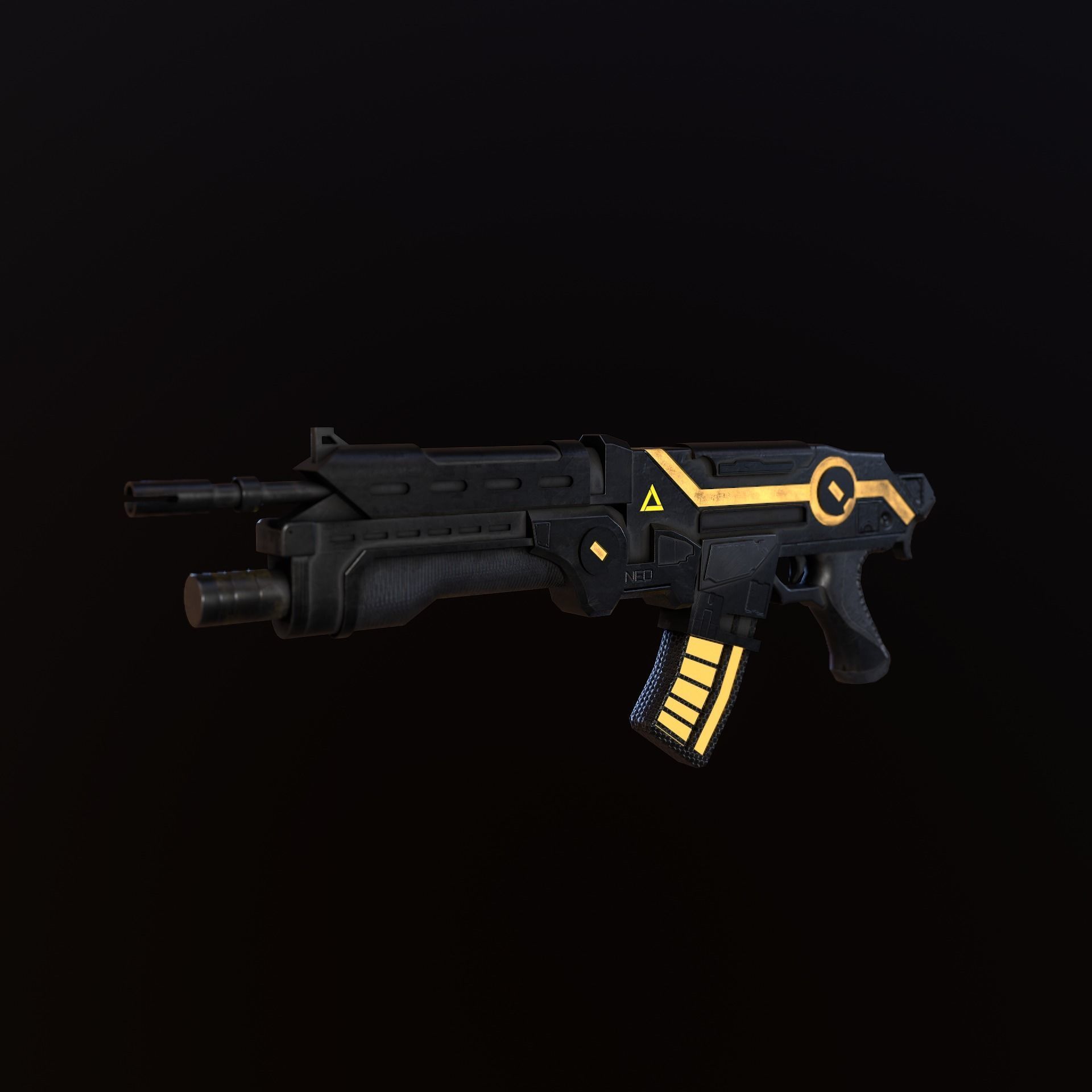 Sci-Fi Energy Weapon Remake Low-poly 3D model_6