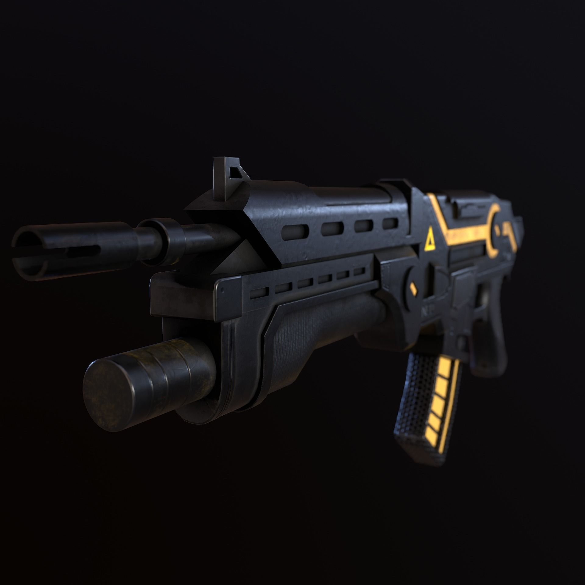 Sci-Fi Energy Weapon Remake Low-poly 3D model_4