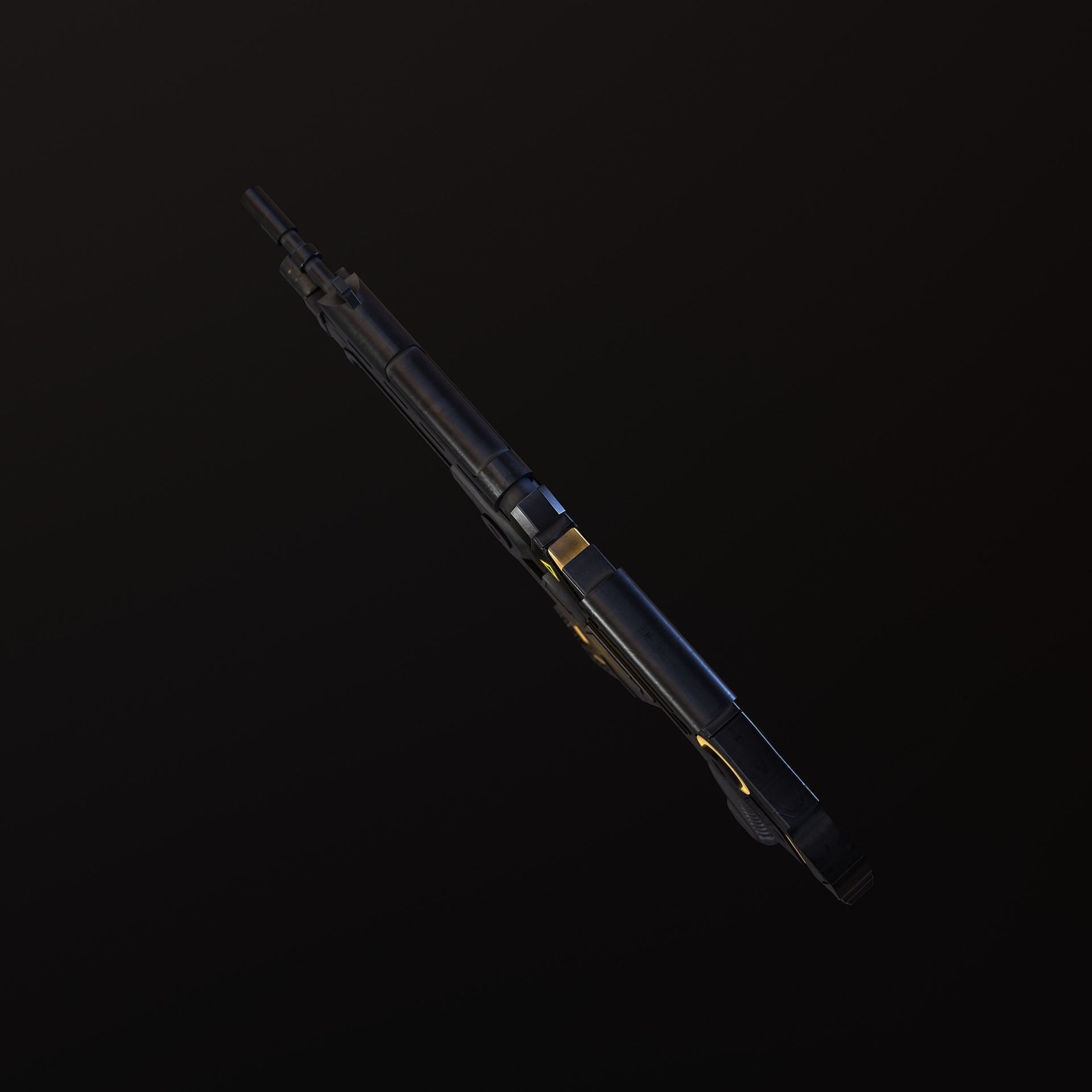 Sci-Fi Energy Weapon Remake Low-poly 3D model_7