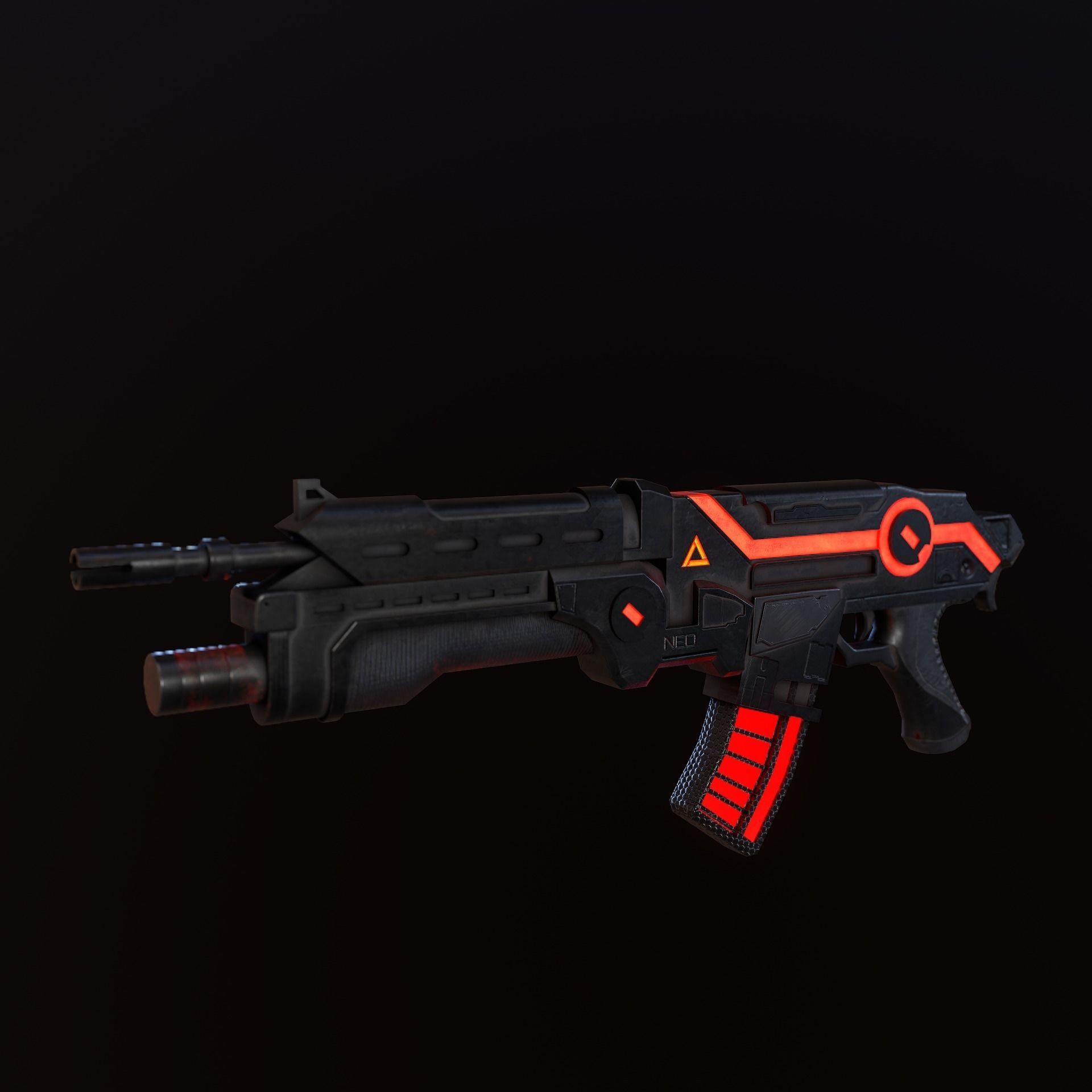 Sci-Fi Energy Weapon Remake Low-poly 3D model_12