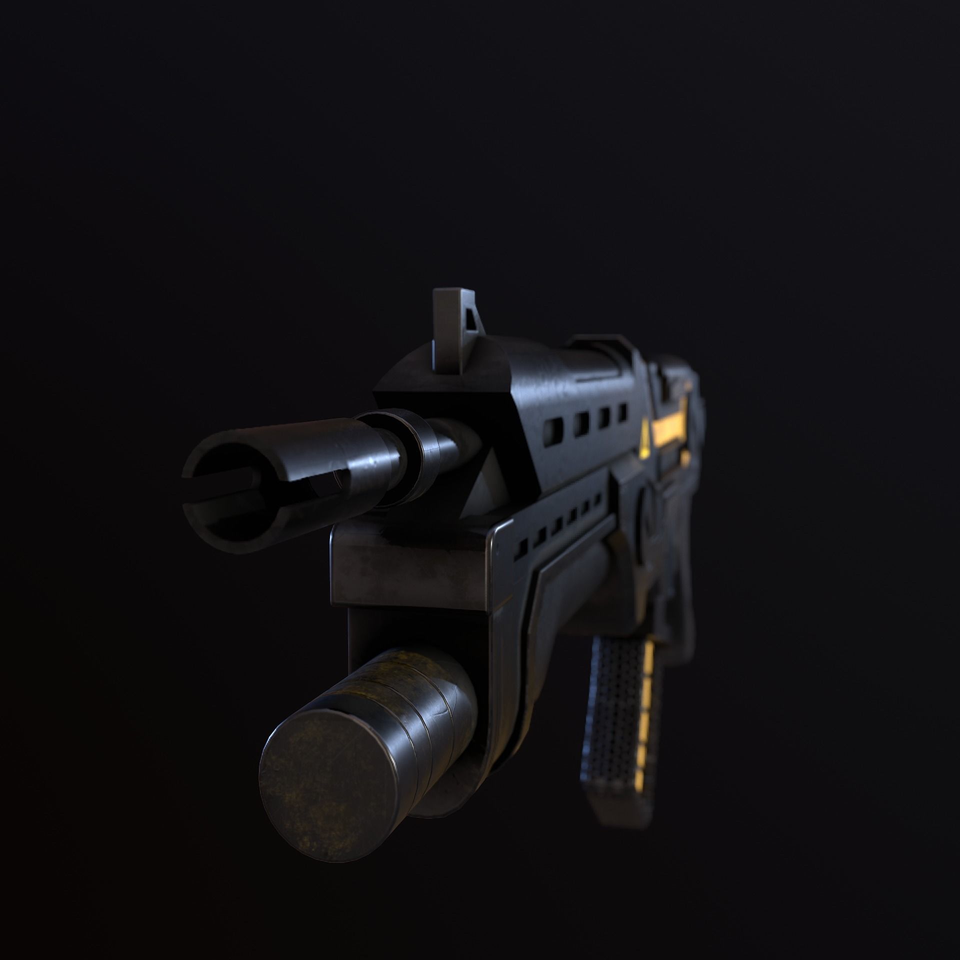Sci-Fi Energy Weapon Remake Low-poly 3D model_11