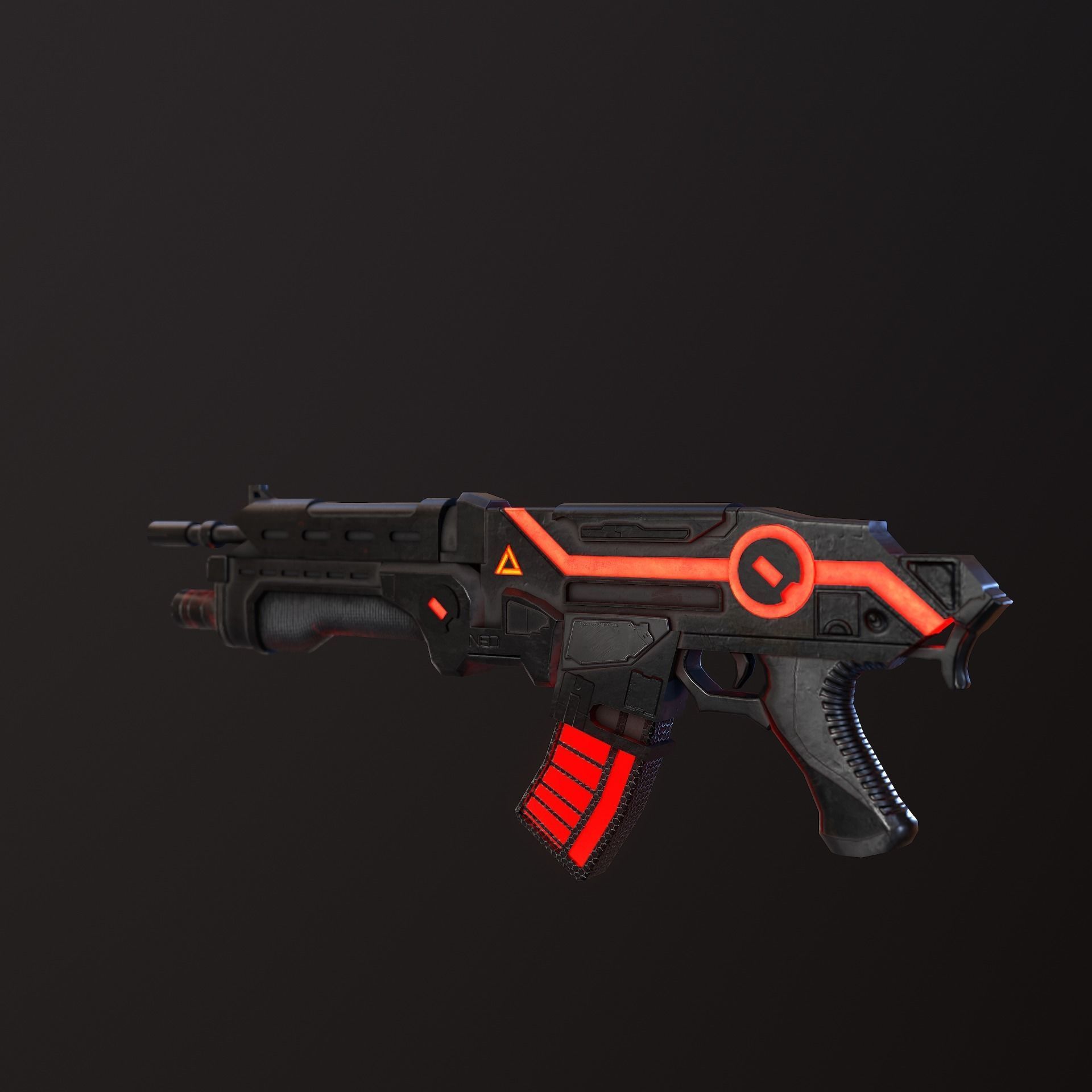 Sci-Fi Energy Weapon Remake Low-poly 3D model_13