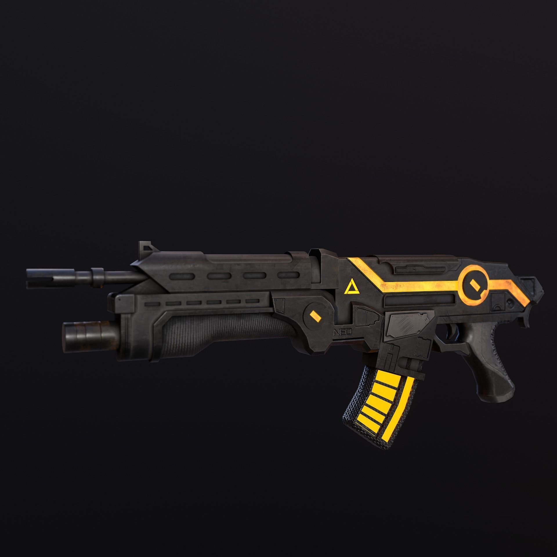 Sci-Fi Energy Weapon Remake Low-poly 3D model_14