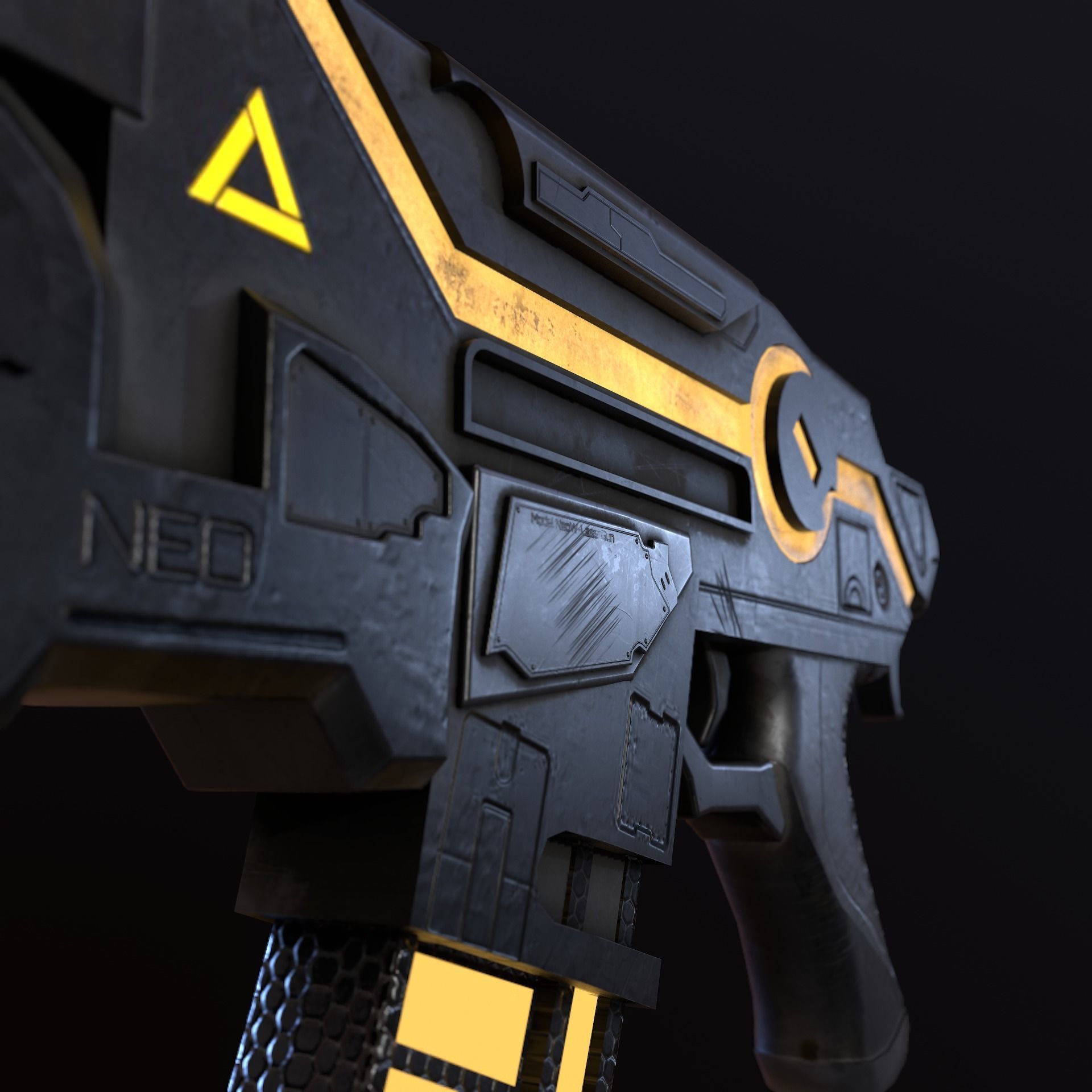 Sci-Fi Energy Weapon Remake Low-poly 3D model_10