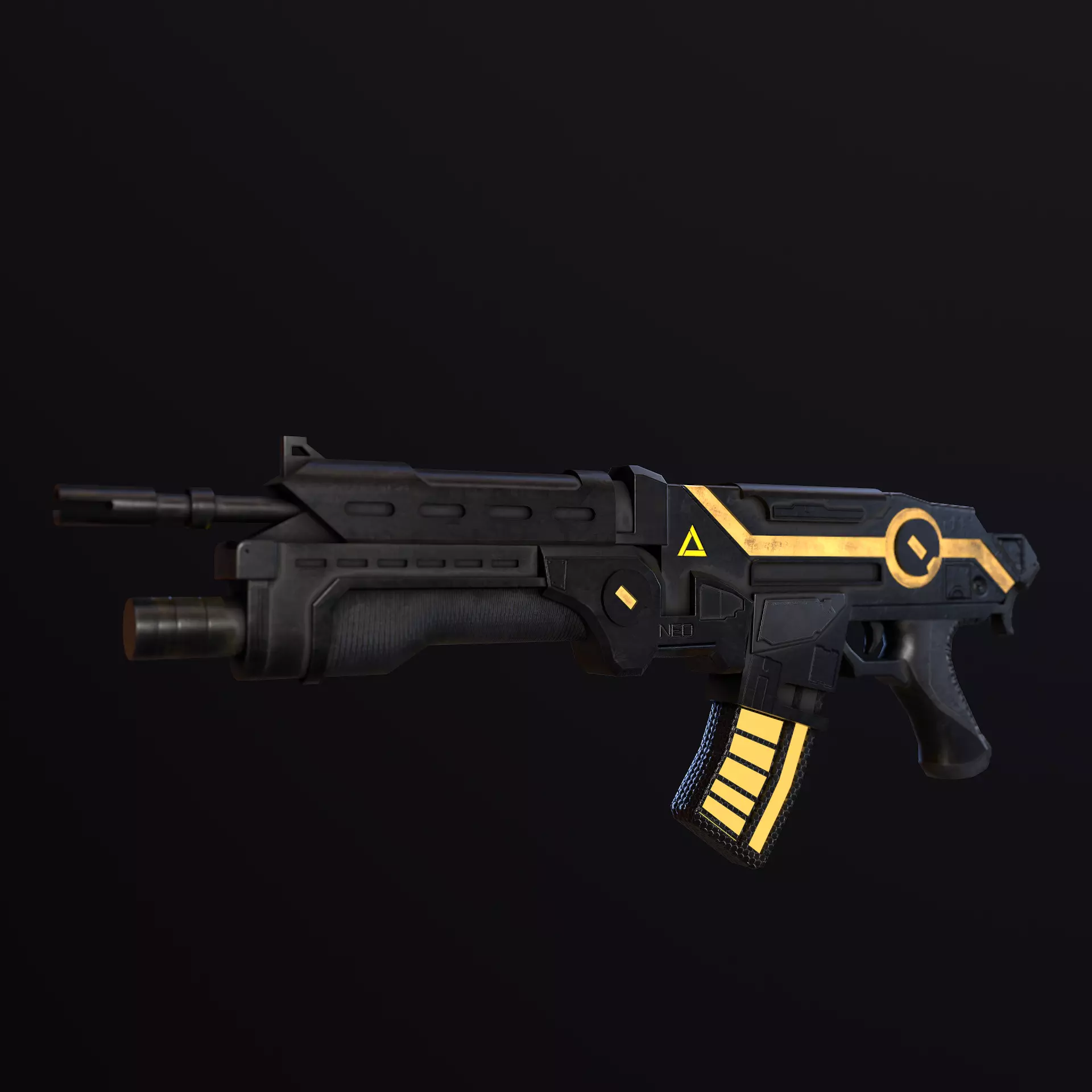 Sci-Fi Energy Weapon Remake Low-poly 3D model_0