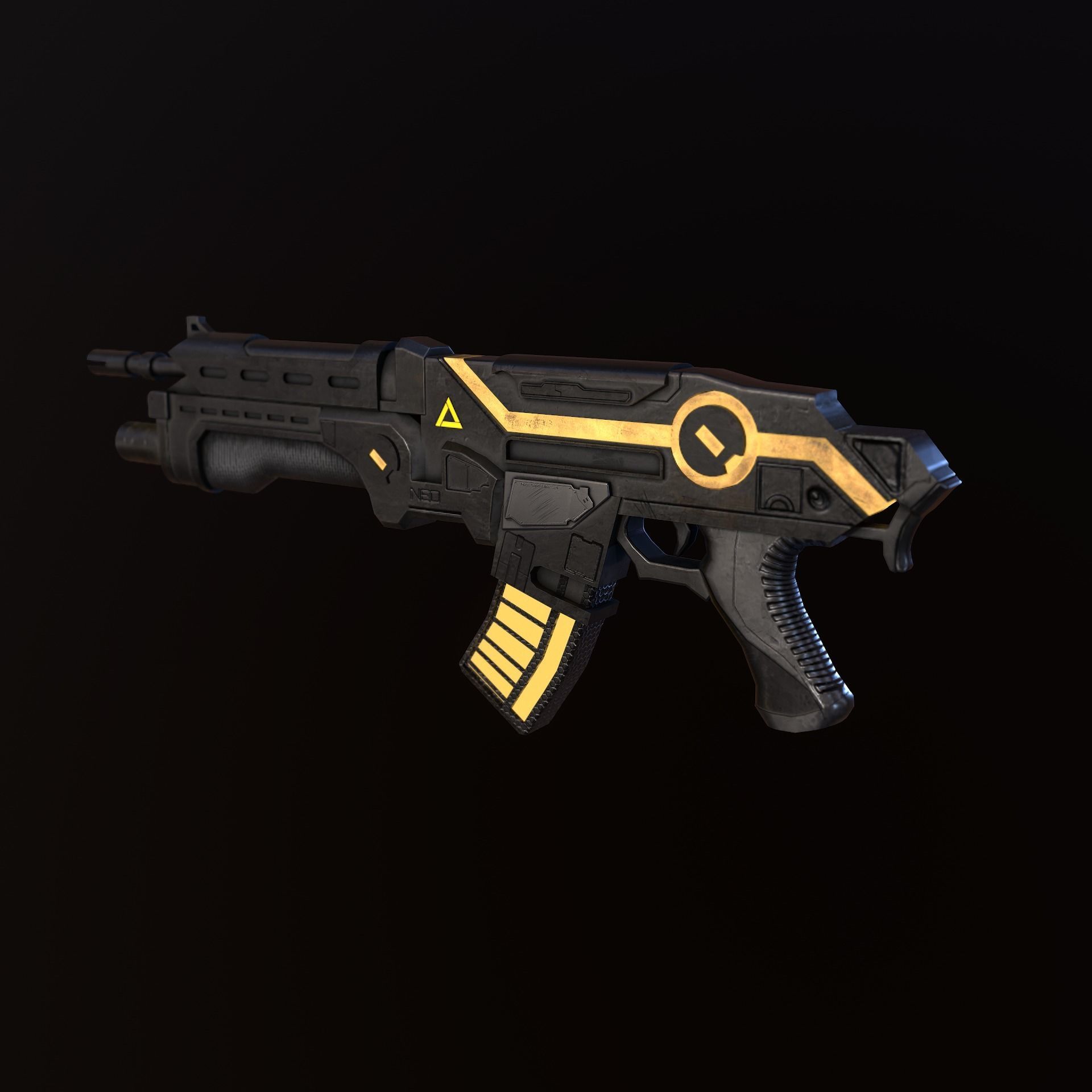 Sci-Fi Energy Weapon Remake Low-poly 3D model_1