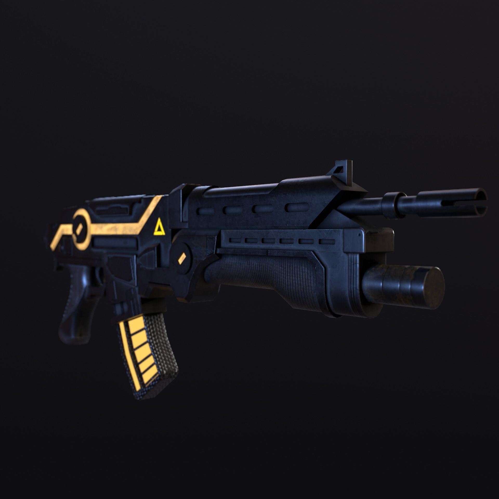 Sci-Fi Energy Weapon Remake Low-poly 3D model_3