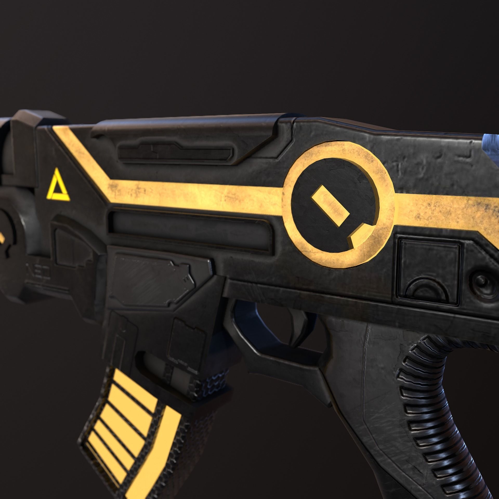 Sci-Fi Energy Weapon Remake Low-poly 3D model_9