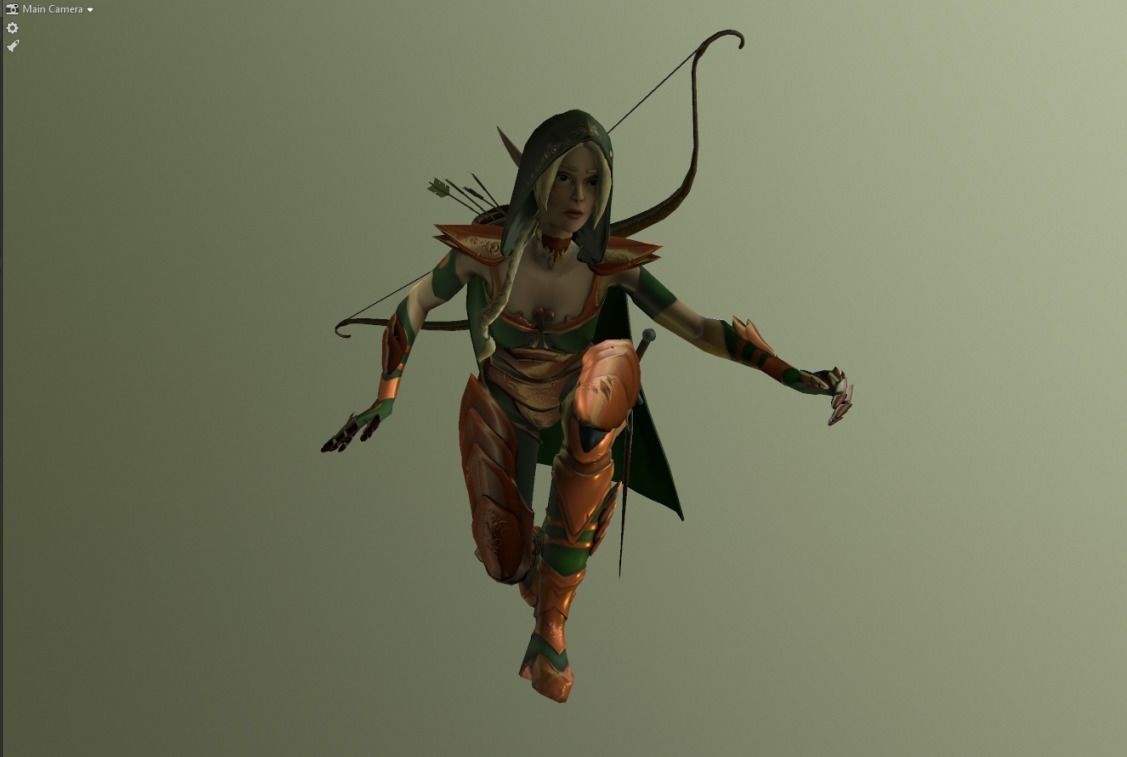 Elf Warrior - Game Ready Character Low-poly 3D model_11