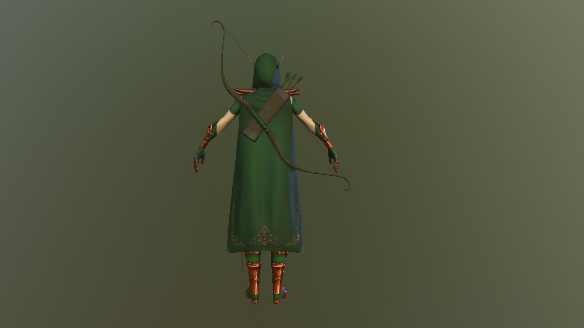Elf Warrior - Game Ready Character Low-poly 3D model_4
