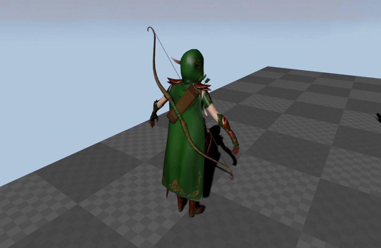 Elf Warrior - Game Ready Character Low-poly 3D model_17