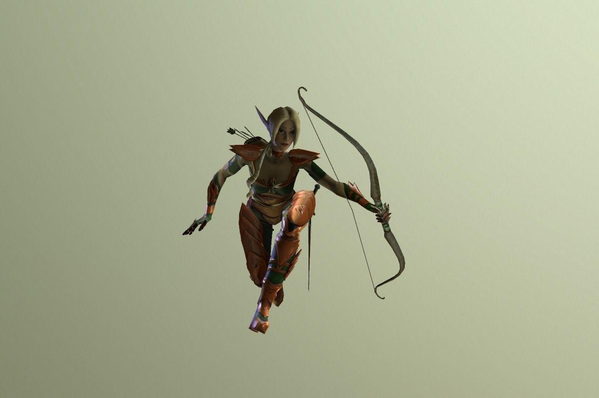 Elf Warrior - Game Ready Character Low-poly 3D model_14