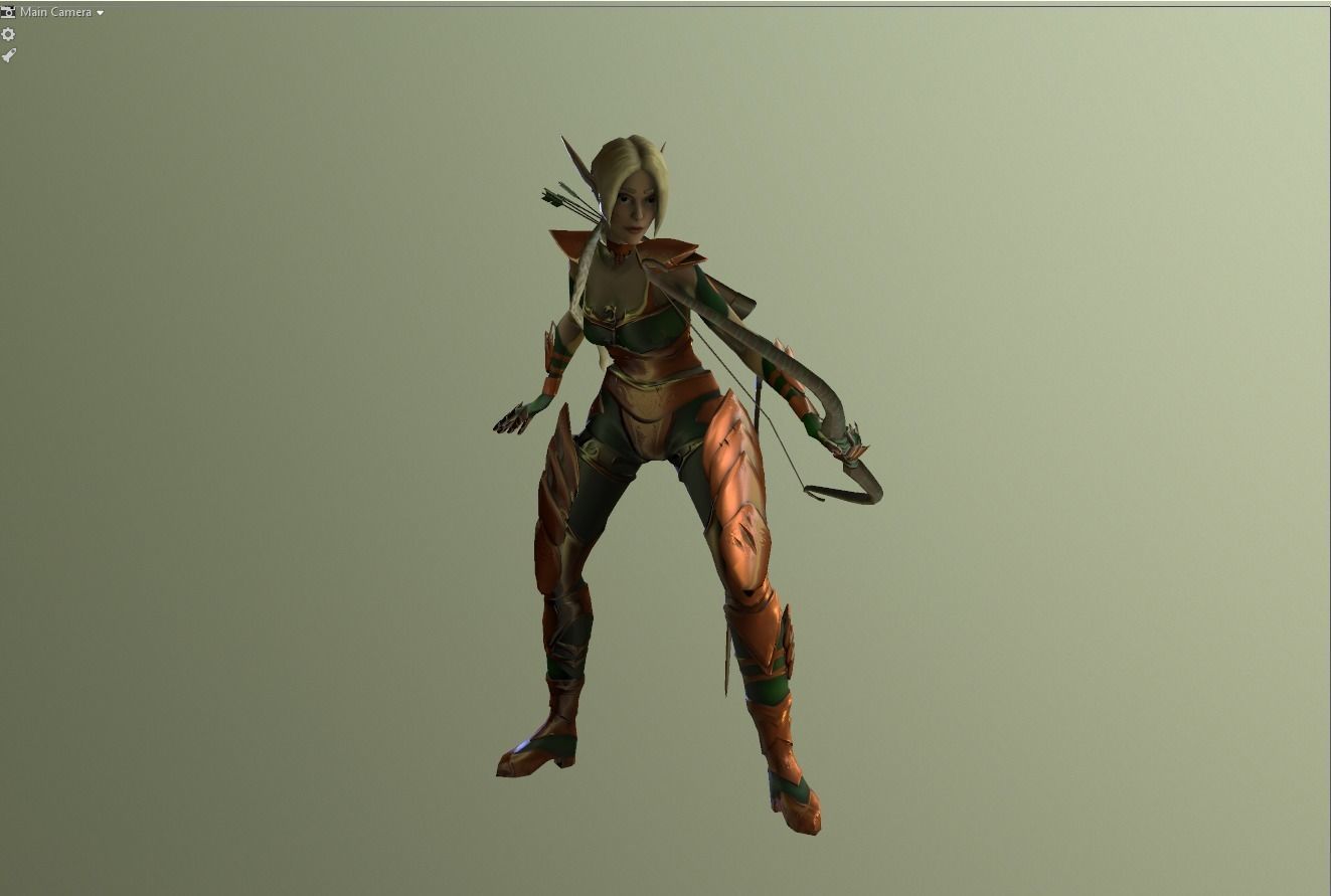 Elf Warrior - Game Ready Character Low-poly 3D model_12