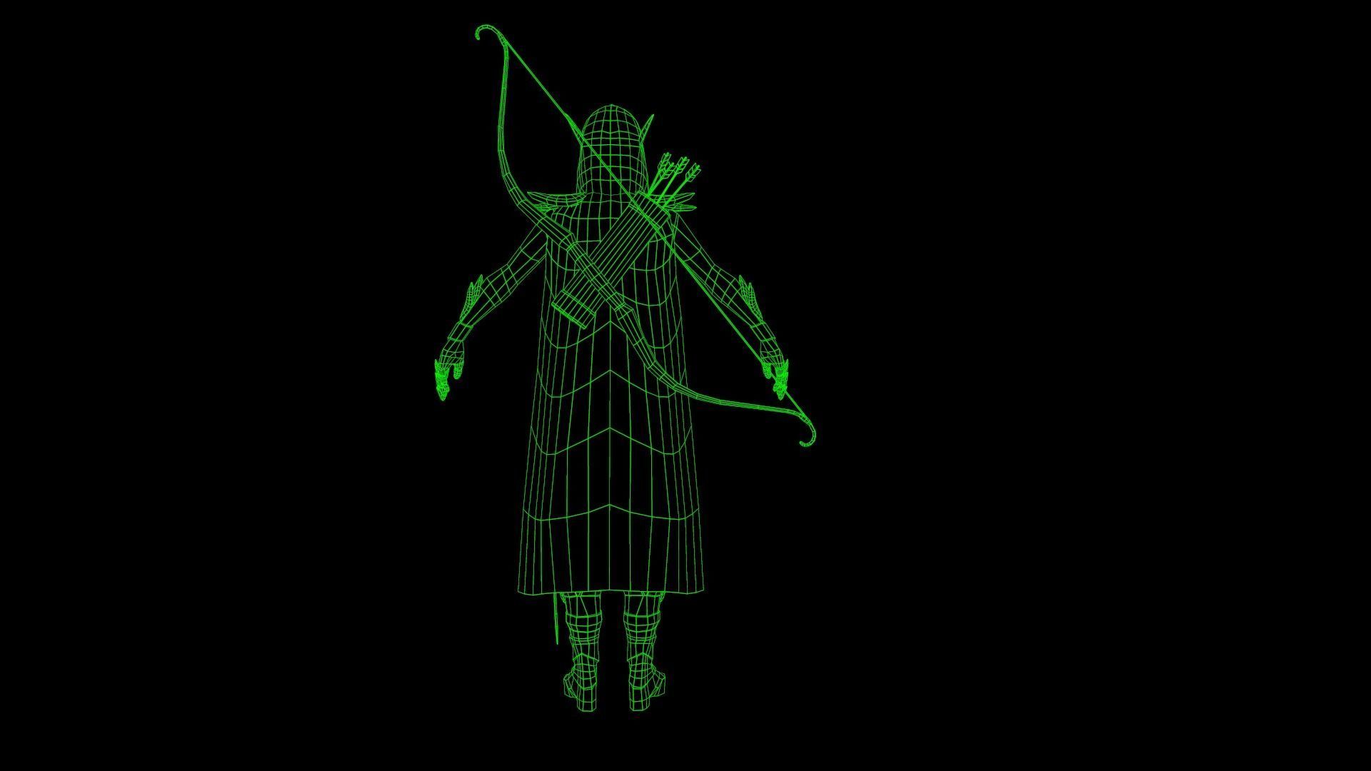 Elf Warrior - Game Ready Character Low-poly 3D model_8