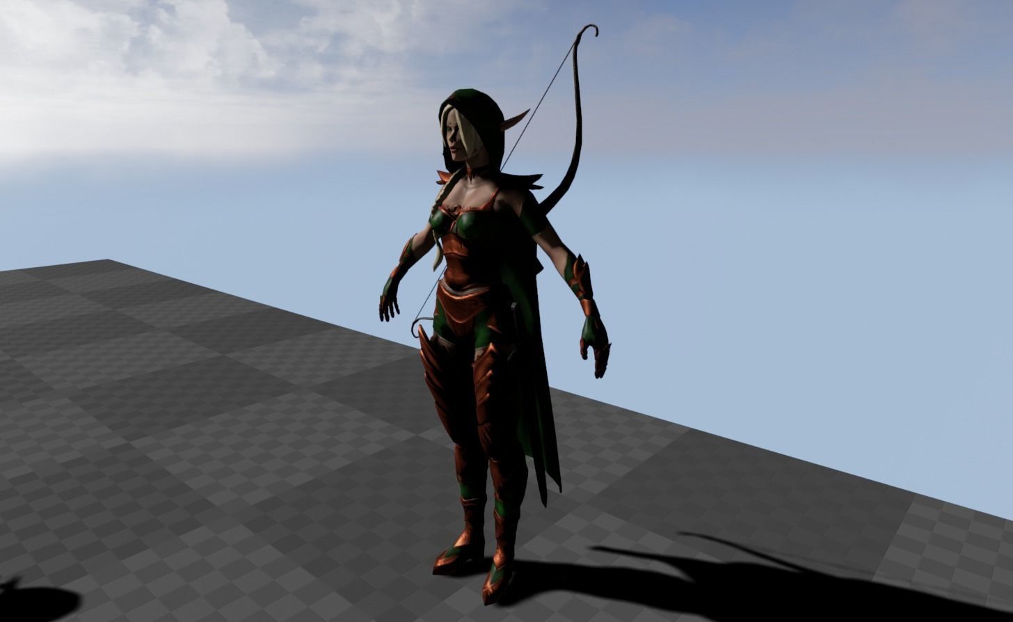 Elf Warrior - Game Ready Character Low-poly 3D model_16