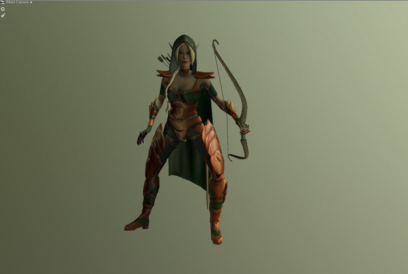 Elf Warrior - Game Ready Character Low-poly 3D model_10