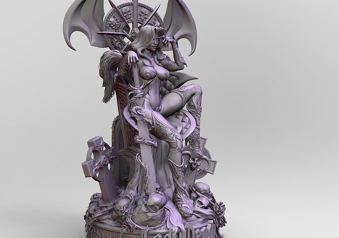 Lady Death on Throne 3D print model