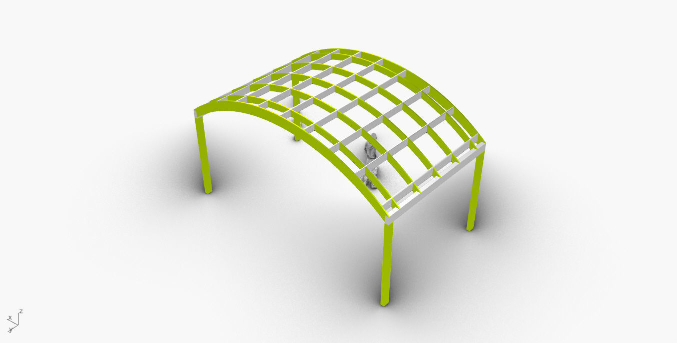 Arched Interlocking Structure Architectural Stand Alone 3D model_32