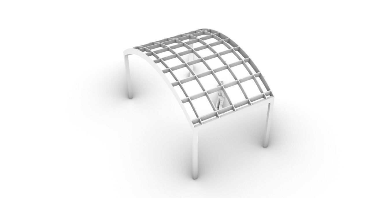 Arched Interlocking Structure Architectural Stand Alone 3D model_53