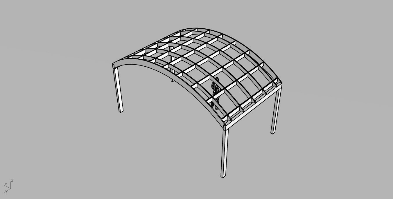 Arched Interlocking Structure Architectural Stand Alone 3D model_72