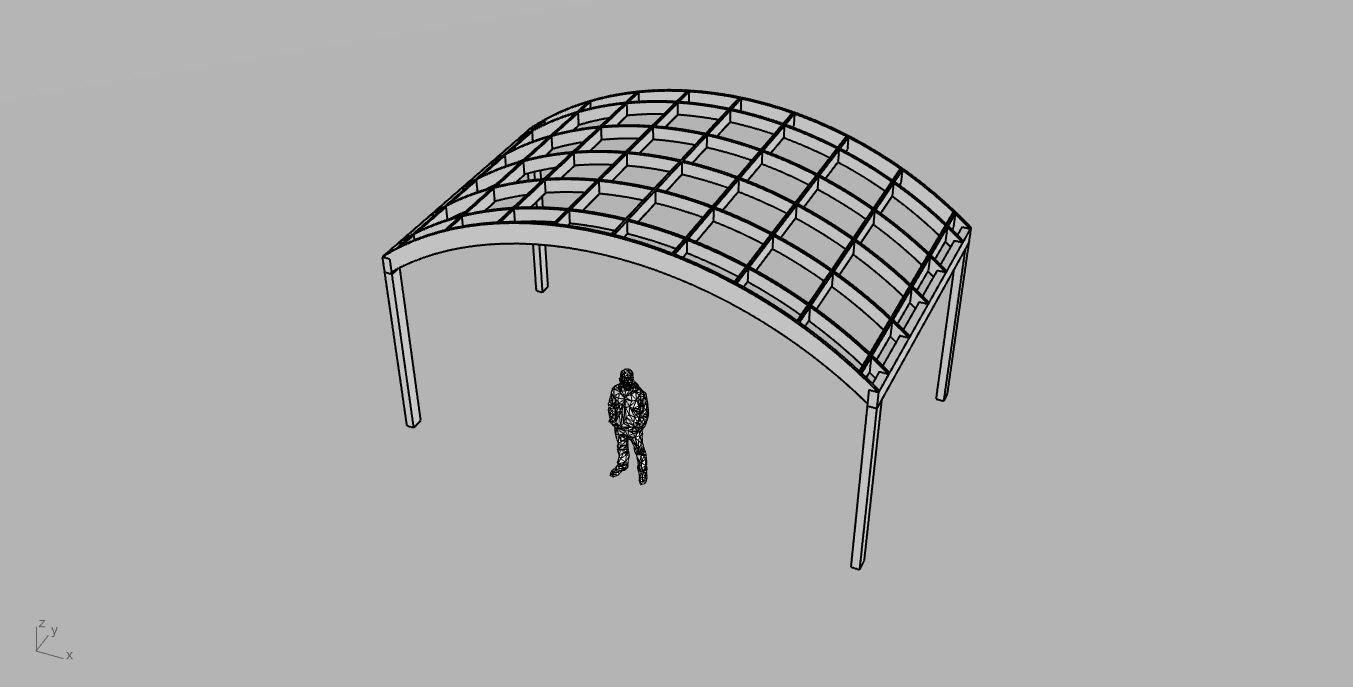 Arched Interlocking Structure Architectural Stand Alone 3D model_81
