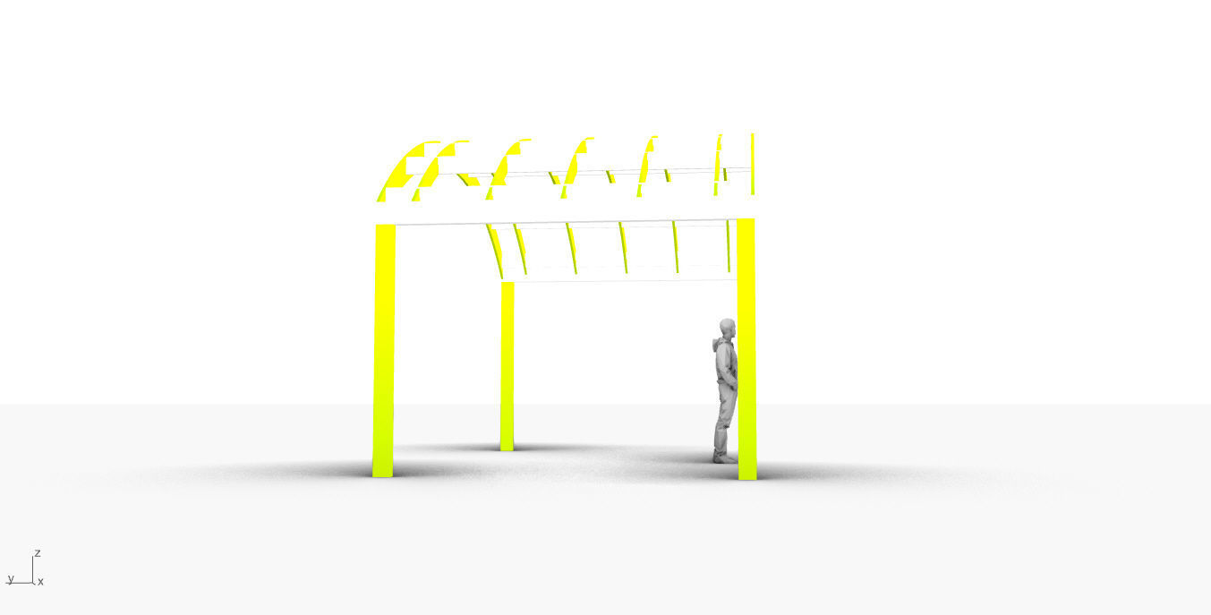 Arched Interlocking Structure Architectural Stand Alone 3D model_15