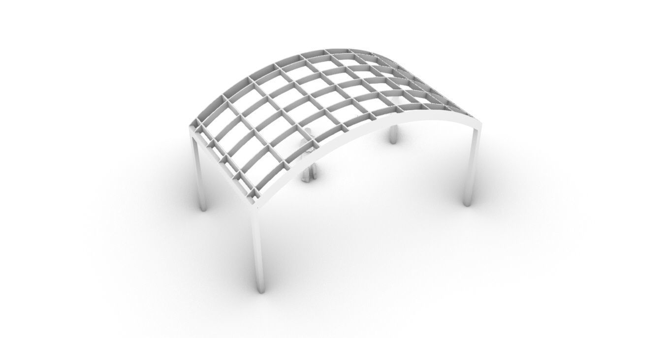 Arched Interlocking Structure Architectural Stand Alone 3D model_48