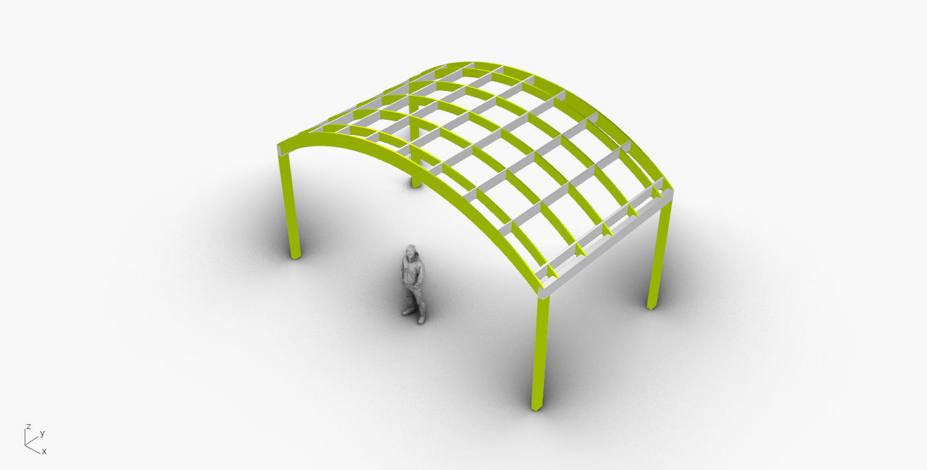 Arched Interlocking Structure Architectural Stand Alone 3D model_42