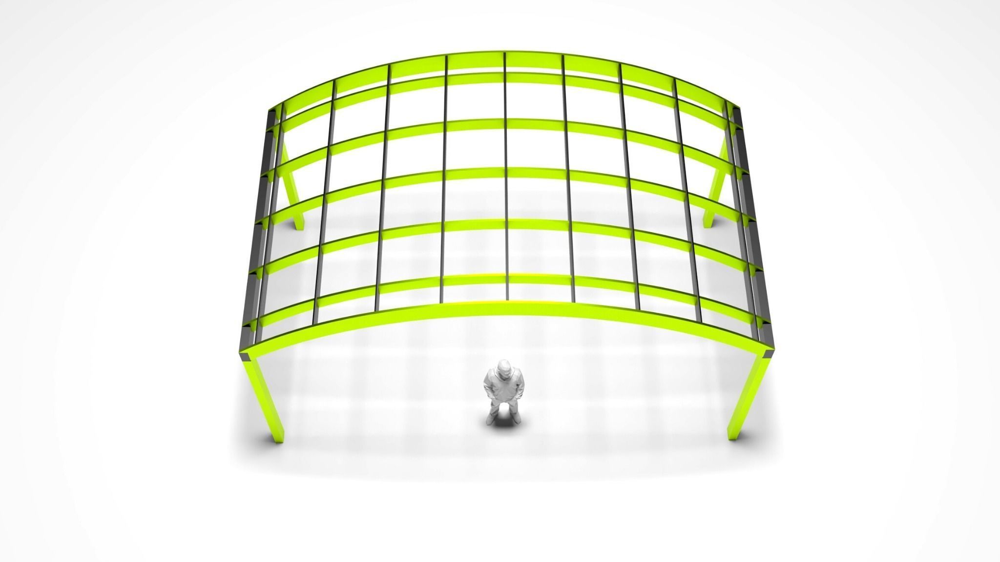 Arched Interlocking Structure Architectural Stand Alone 3D model_2