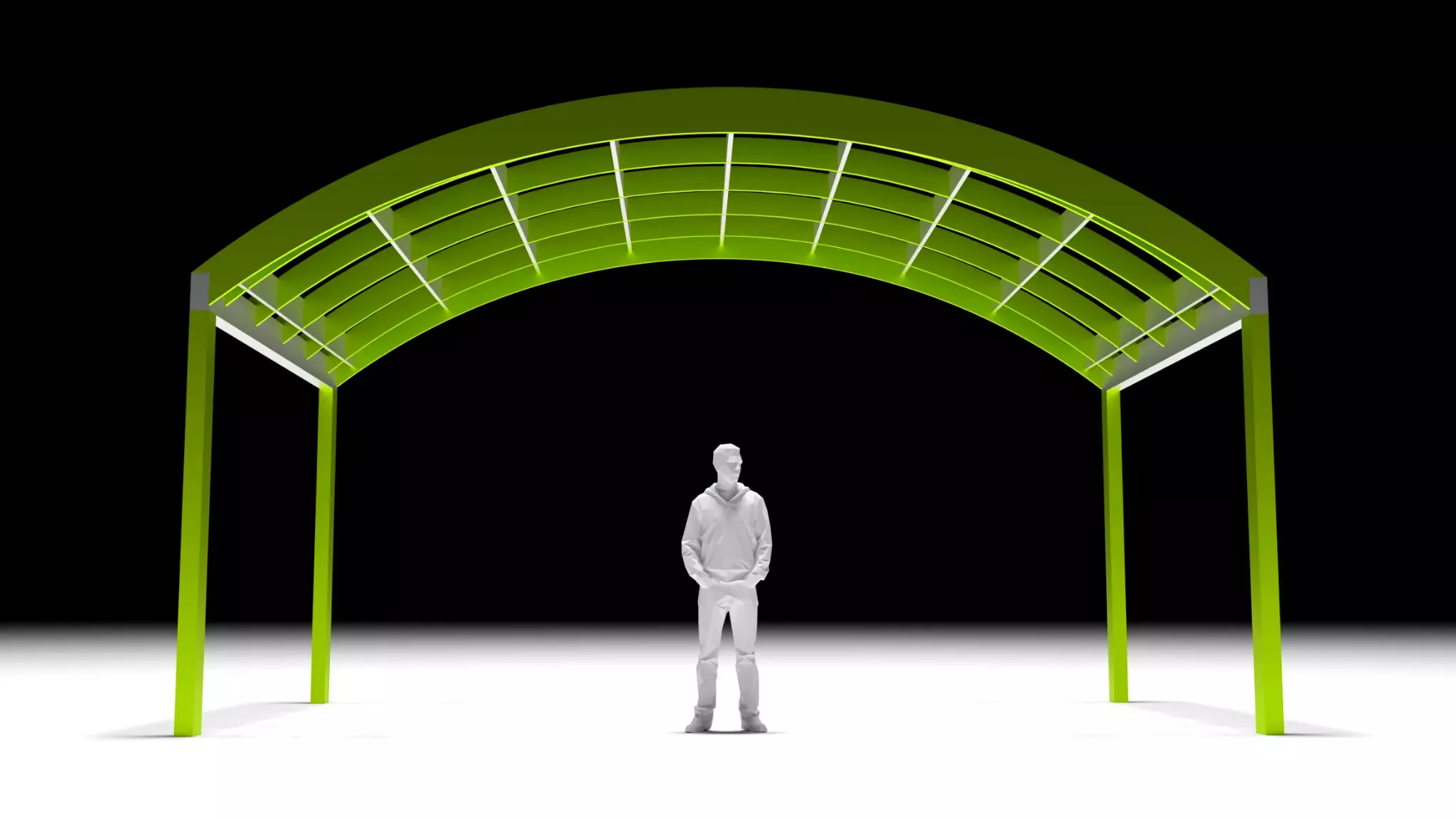 Arched Interlocking Structure Architectural Stand Alone 3D model_0