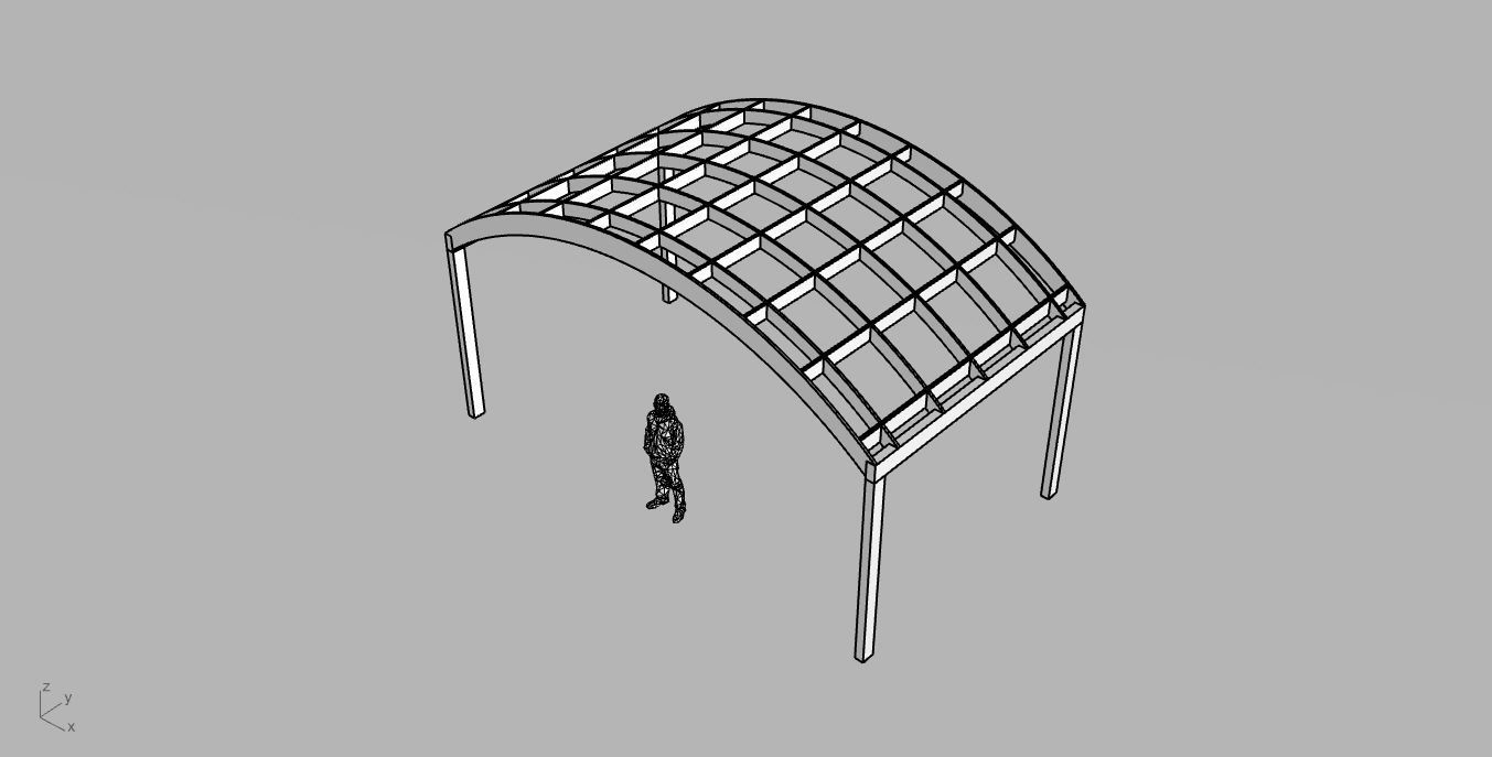 Arched Interlocking Structure Architectural Stand Alone 3D model_82