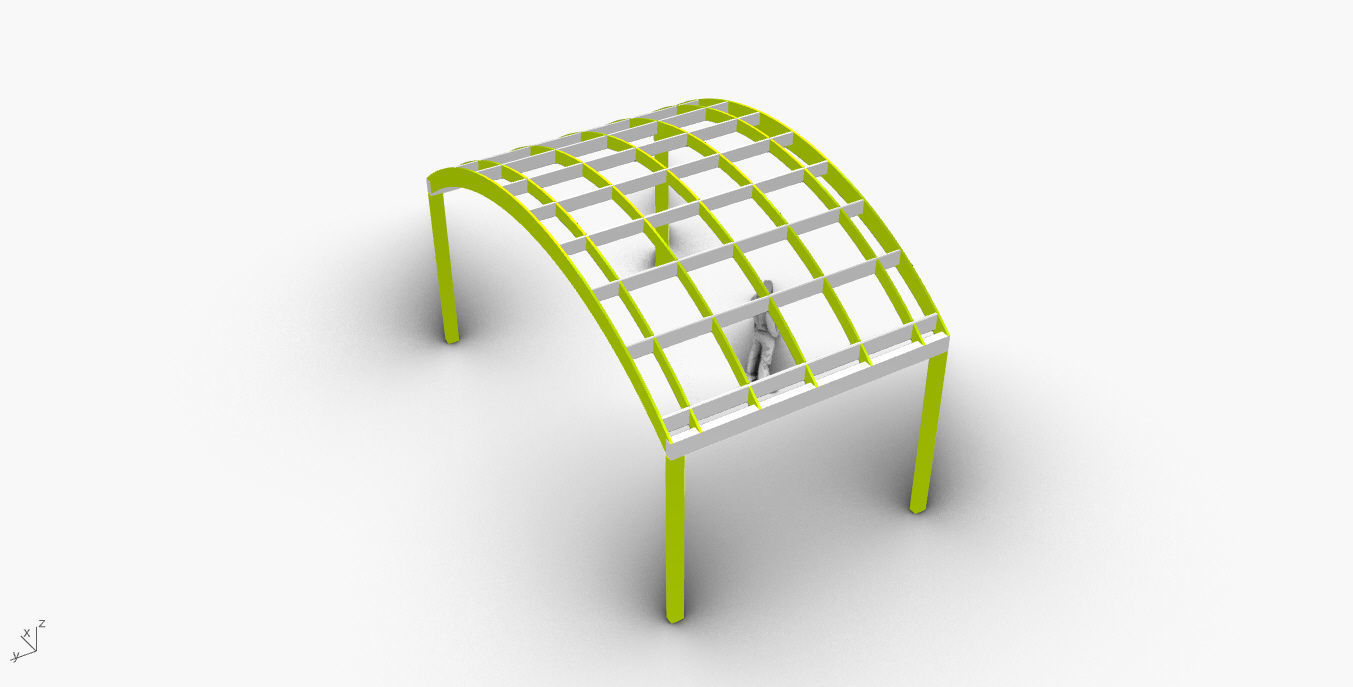 Arched Interlocking Structure Architectural Stand Alone 3D model_33