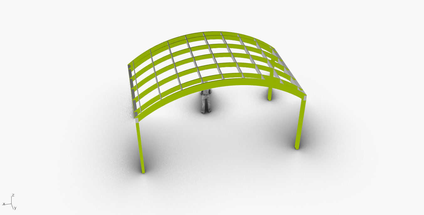 Arched Interlocking Structure Architectural Stand Alone 3D model_29
