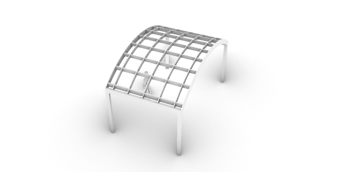 Arched Interlocking Structure Architectural Stand Alone 3D model_46