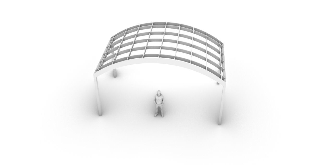 Arched Interlocking Structure Architectural Stand Alone 3D model_60
