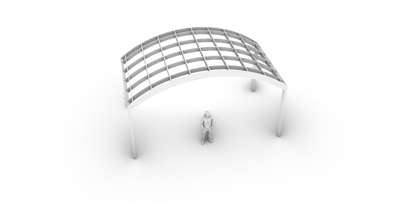 Arched Interlocking Structure Architectural Stand Alone 3D model_59